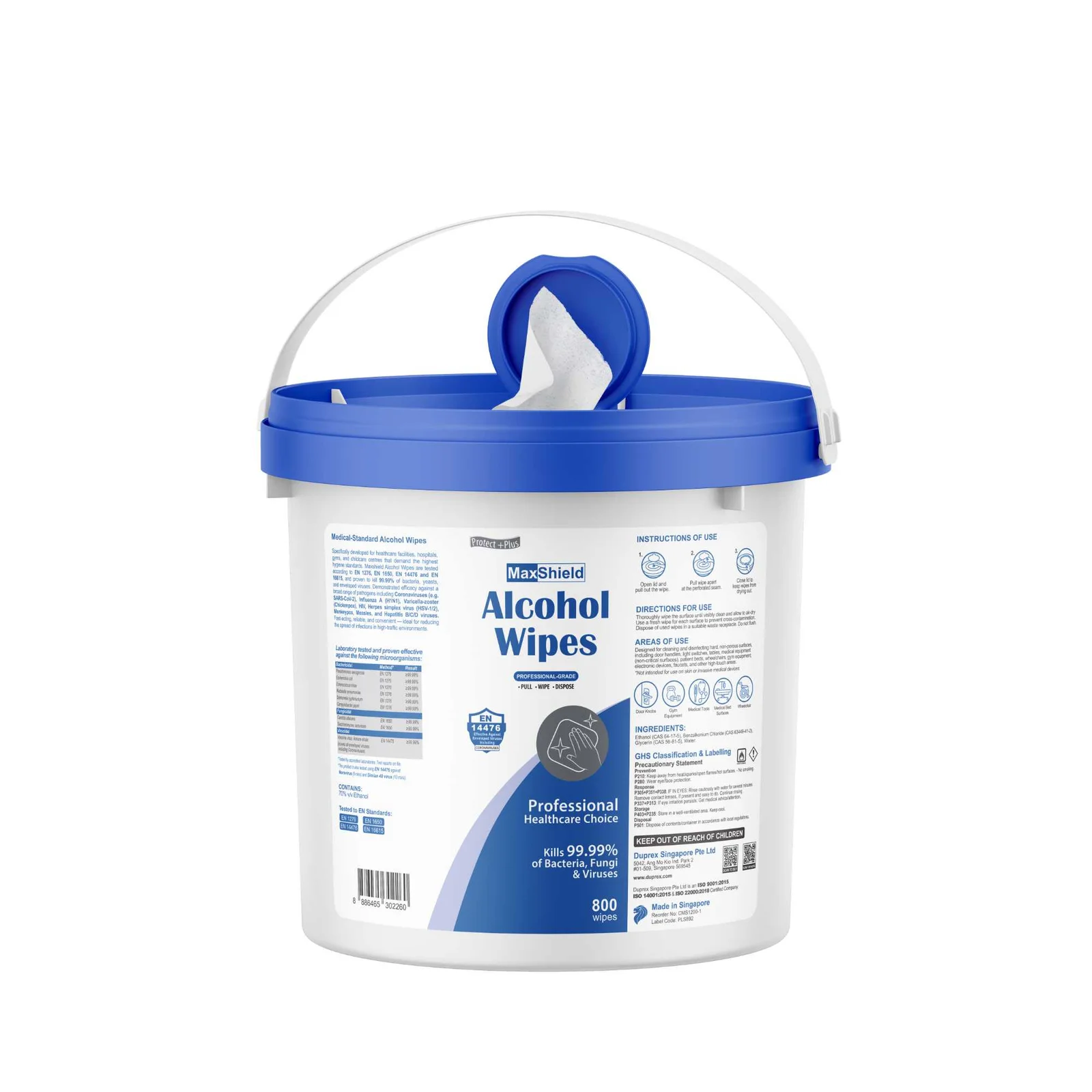 CMS1200-1 MaxShield Alcohol Wipes Bucket